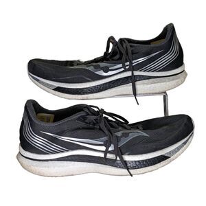 Size 14 Men's Saucony Endorphin Pro Running Shoes S20598-45 Black/Silver/White